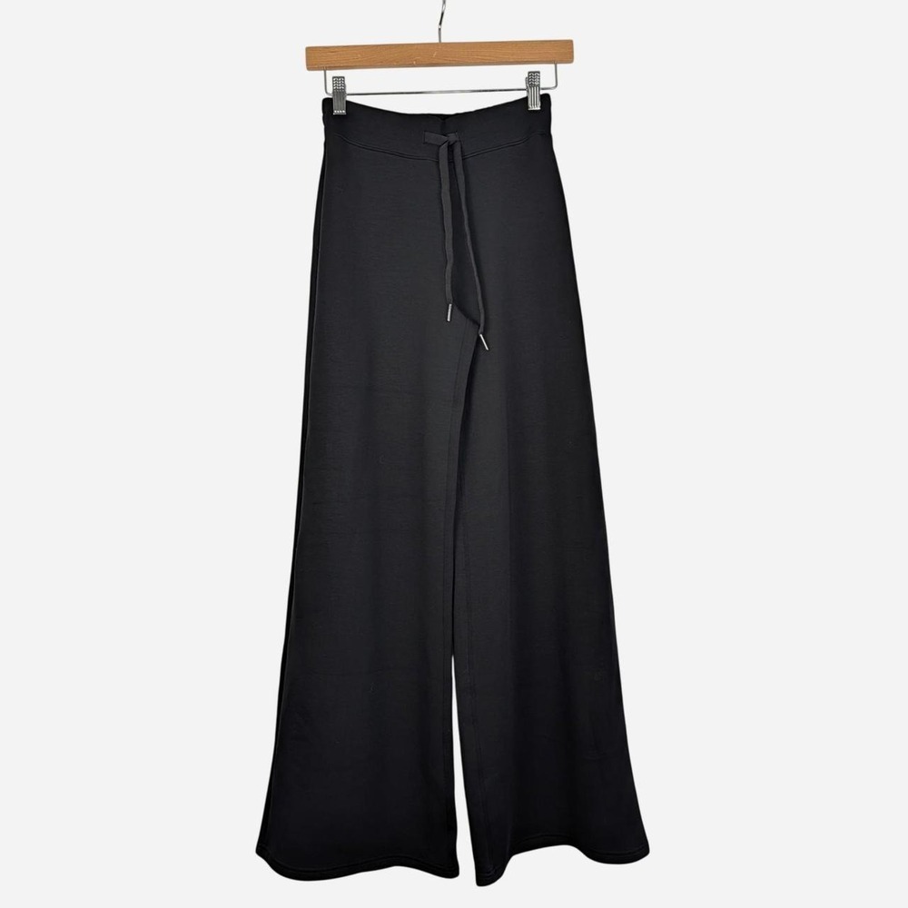 SPANX AirEssentials Wide Leg Pants Black Drawcord Waist Soft Knit Size XS